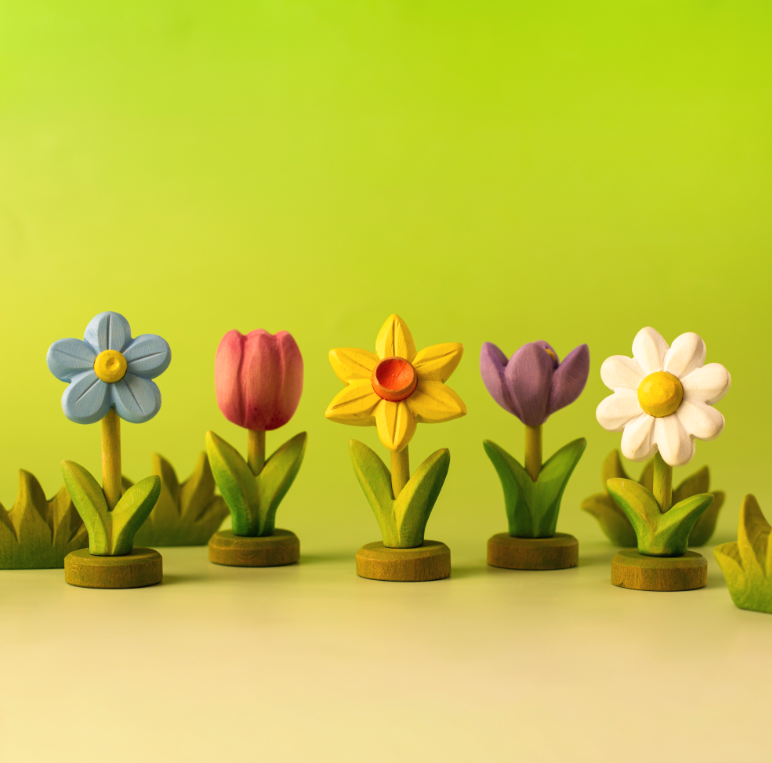 BumbuToys Figurine en bois pour couronne de célébration - jonquille1