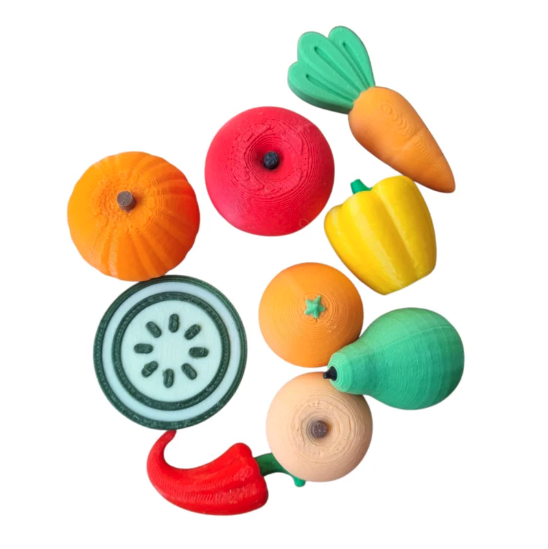 Kiddi Magic Minis Loose parts jeu sensoriel fruits et légumes -Lot de 91
