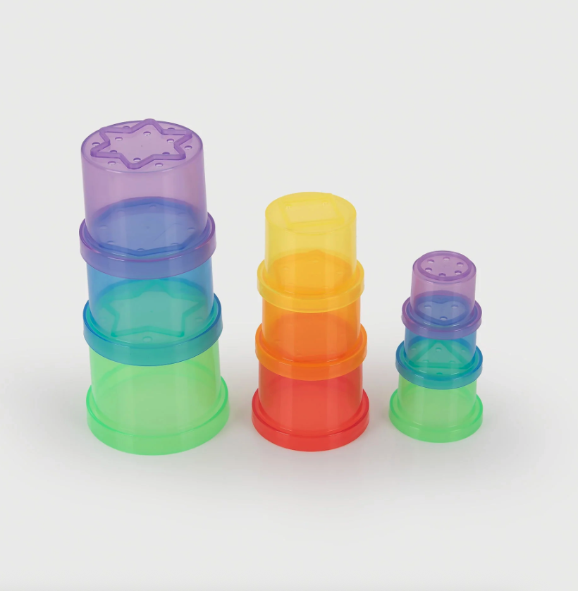 Tickit Gobelets à empiler pour le jeu sensoriel Eau et Sable - Lot de 9 2