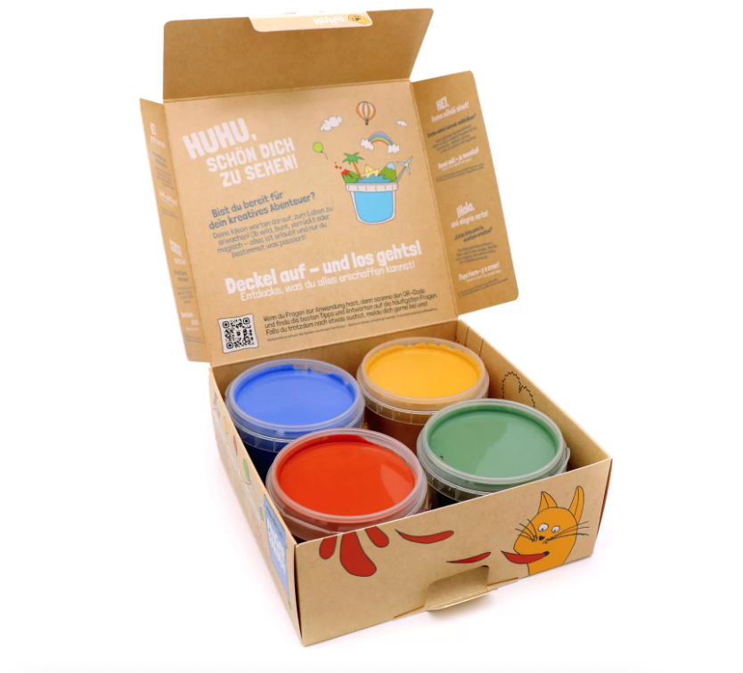 Neogrün Peinture à doigts Aki - Lot de 4 pots5