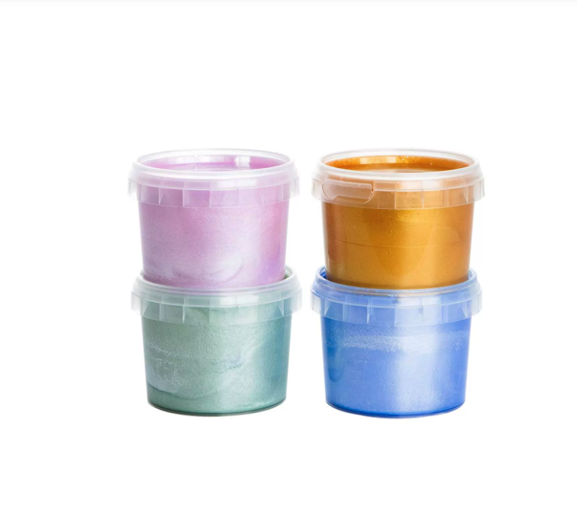 Neogrün Peinture aux doigts Mika - Vegan et avec Paillettes - Lot de 4 4
