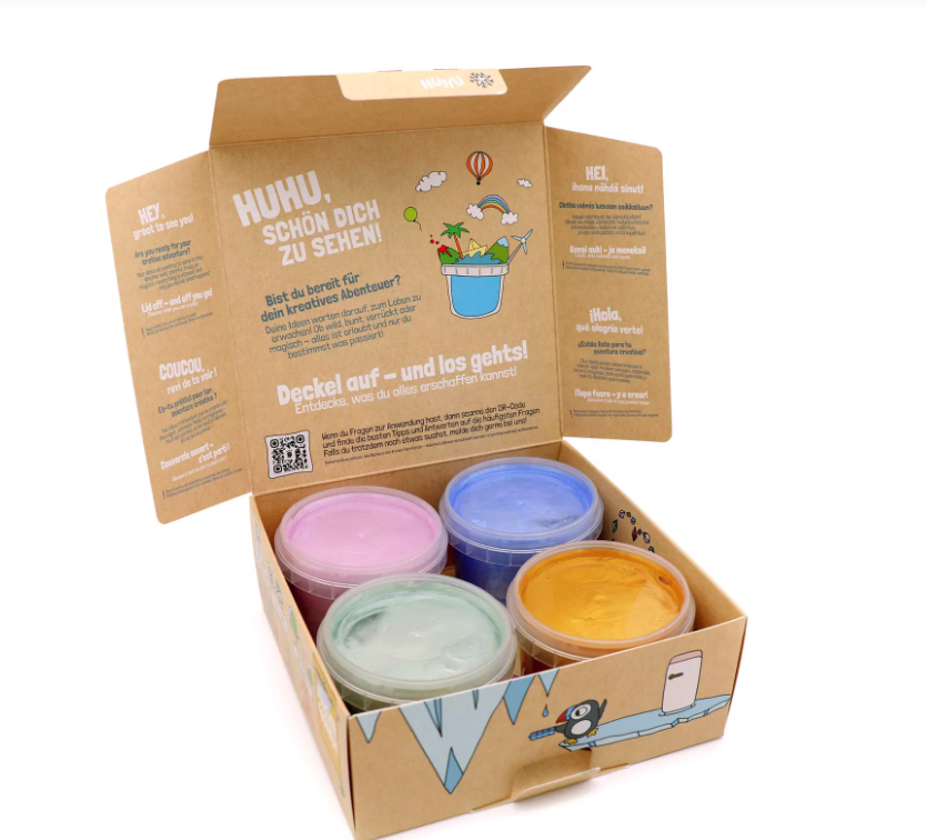 Neogrün Peinture aux doigts Mika - Vegan et avec Paillettes - Lot de 4 1