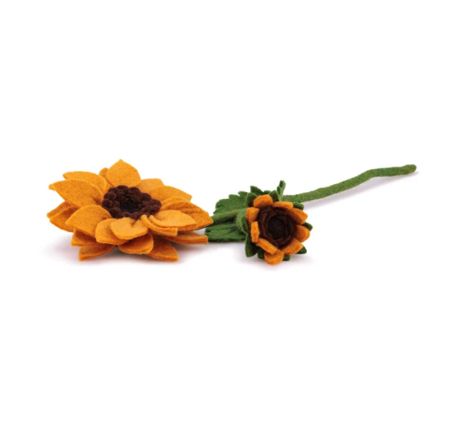 Branche de Tournesol en feutrine de laine - Sjaal met Verhaal3