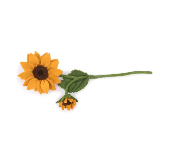 Branche de Tournesol en feutrine de laine - Sjaal met Verhaal4