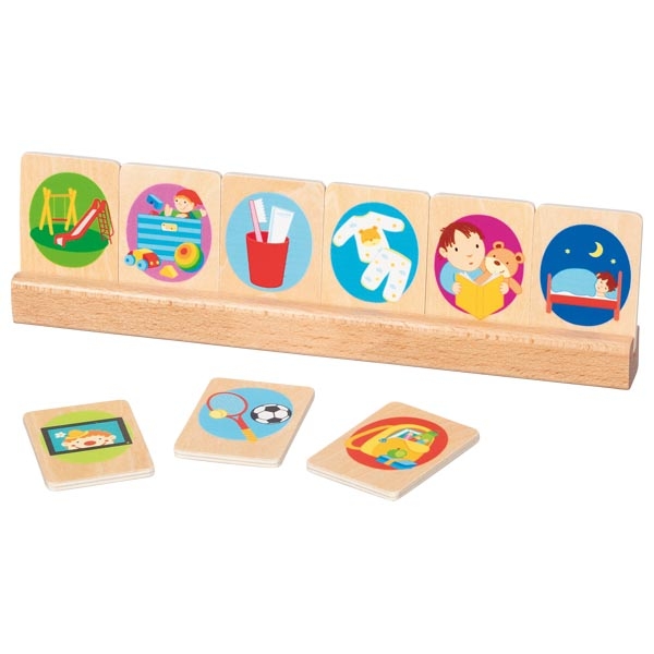 GOKI Cartes routines pour enfant, se repérer dans le temps - 23 cartes en bois 2