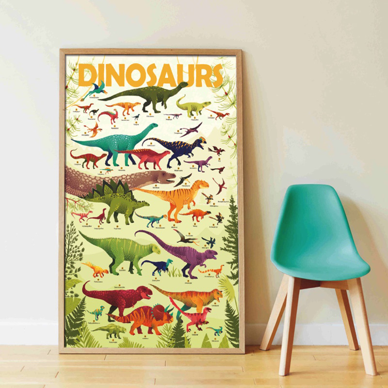Poster géant + 32 stickers Dinosaures Poppik 2