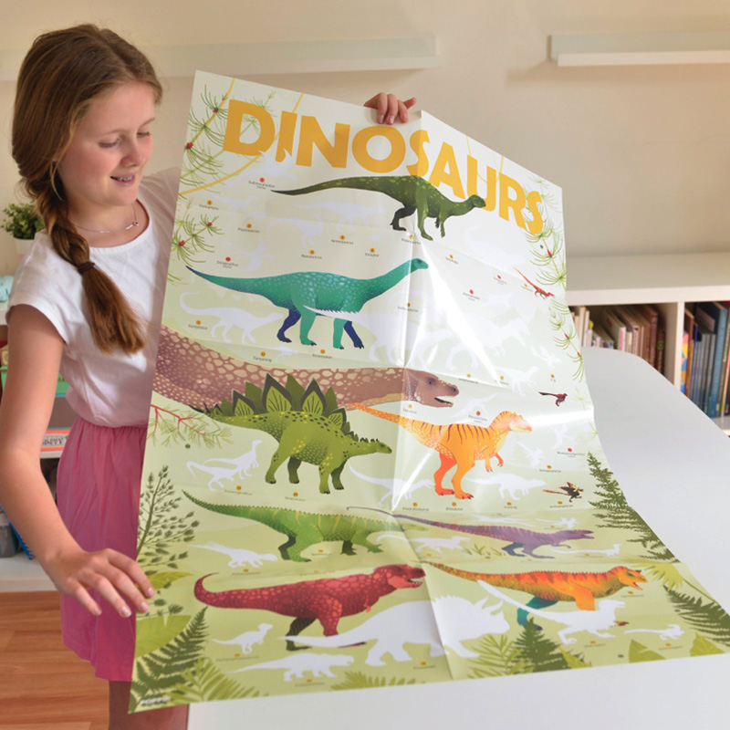 Poster géant + 32 stickers Dinosaures Poppik 3