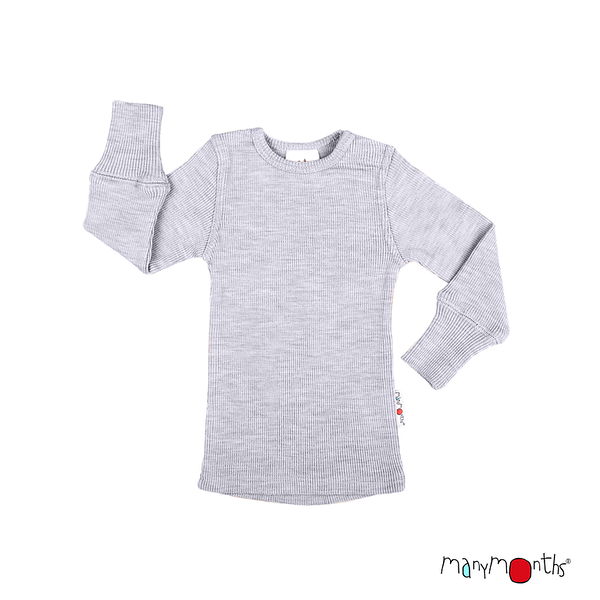 T-shirt manches longues en laine ManyMonths - coloris 2021 Platinum Grey