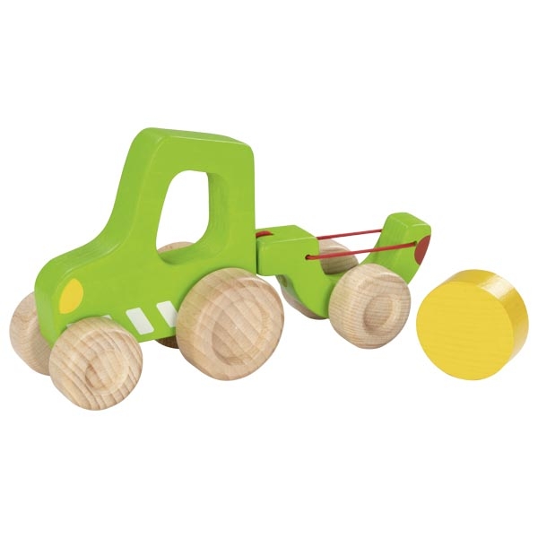 Tracteur avec remorque - VERT - Petite voiture en bois
