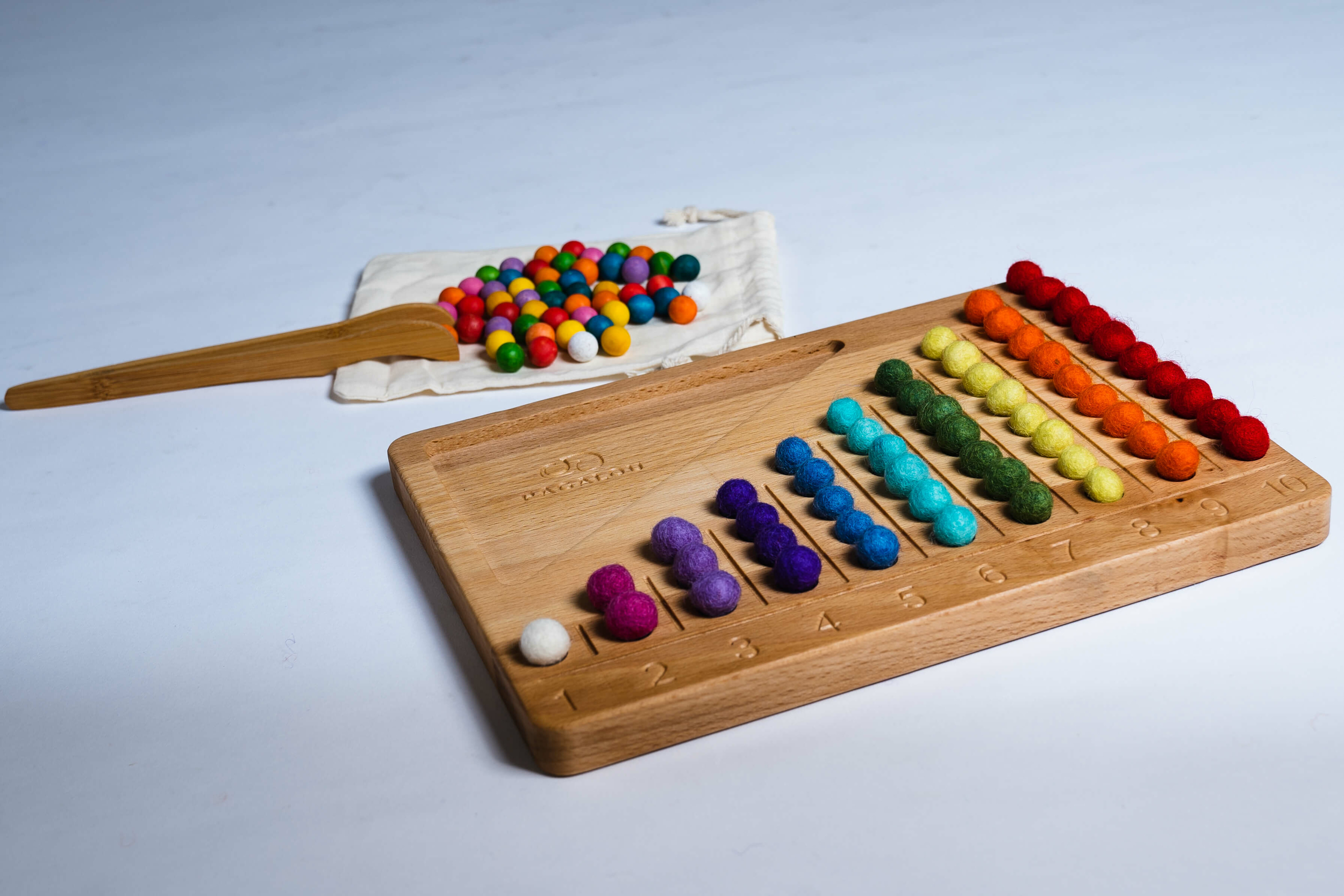 Apprendre à compter 1 à 10 et 55 billes colorées Pagalou Toys  (5)