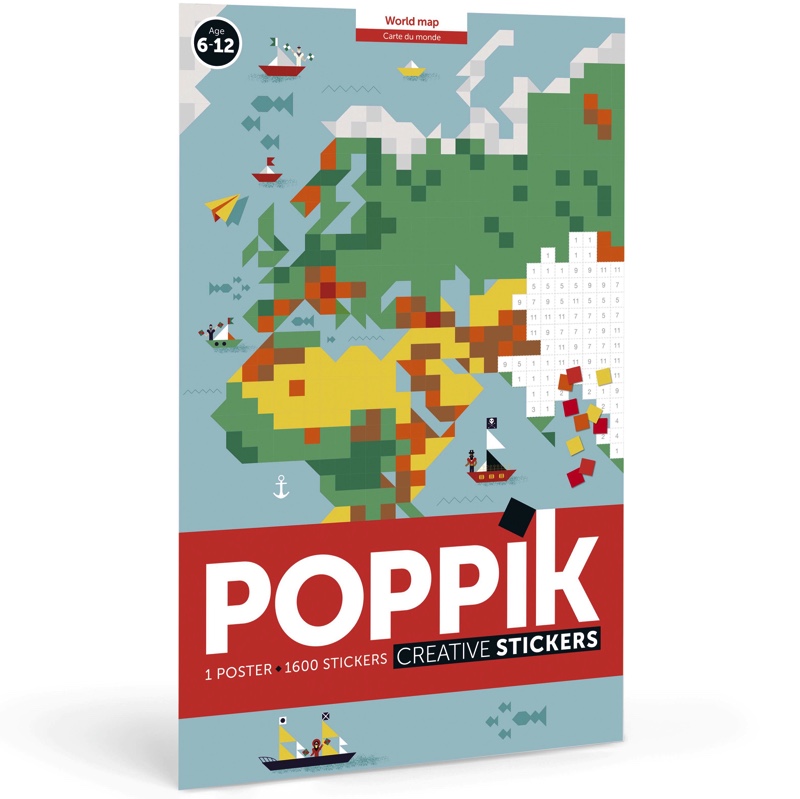 La carte du monde Poster créatif - 1600 autocollants Poppik 4
