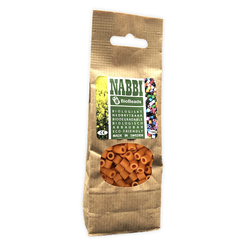 09063-Nabbi BioBeads Perles à repasser Biodégradables orange - Lot de 1000 - 5mm