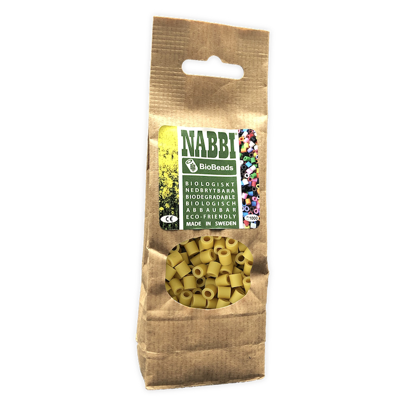 09064-Nabbi BioBeads Perles à repasser Biodégradables jaune - Lot de 1000 - 5mm