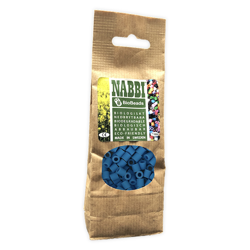09073-Nabbi BioBeads Perles à repasser Biodégradables bleu - Lot de 1000 - 5mm