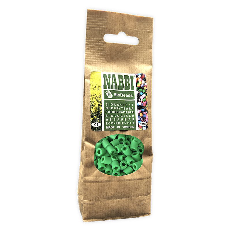 09066-Nabbi BioBeads Perles à repasser Biodégradables vert - Lot de 1000 - 5mm
