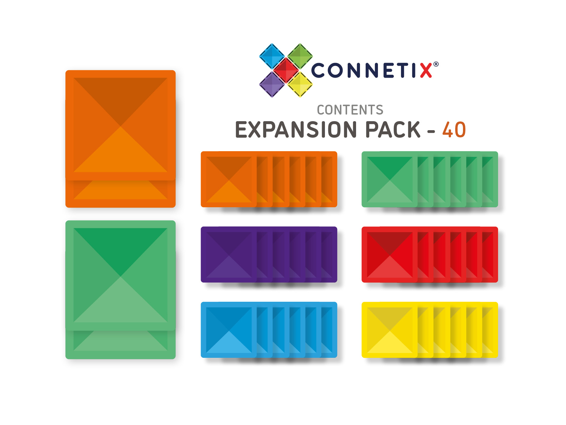 Connetix Tiles Pack dextension Arc-en-ciel - 40 pièces 6