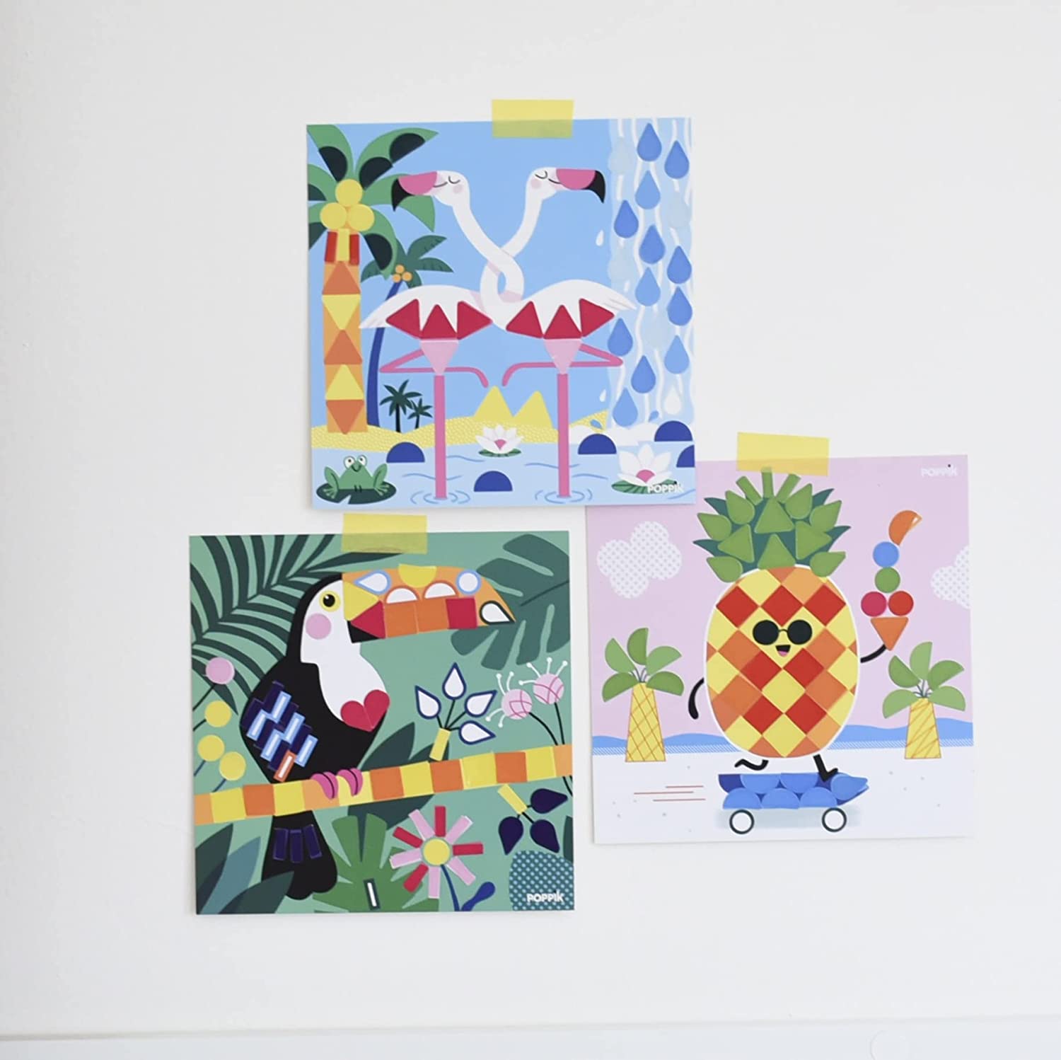 Poppik Mes cartes en stickers Tropical - 6 cartes 360 stickers 4