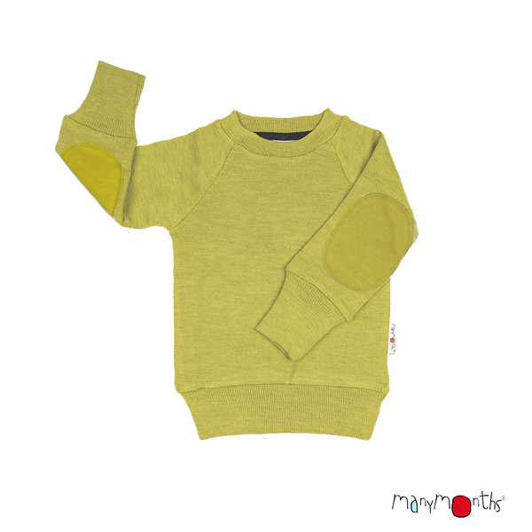 ManyMonths® Natural Woollies Pullover with Elbow Patches   Peapuree_1500px-L