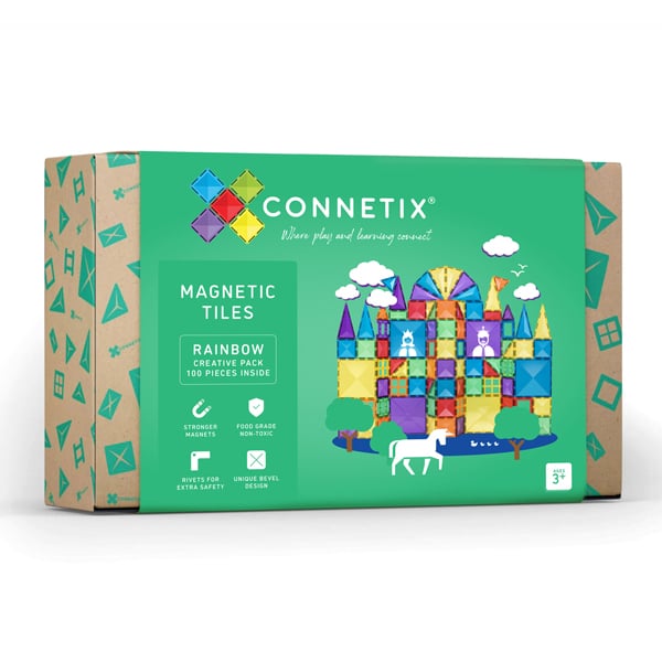 CONNETIX Pack Créative Arc-en-ciel Lot de 100