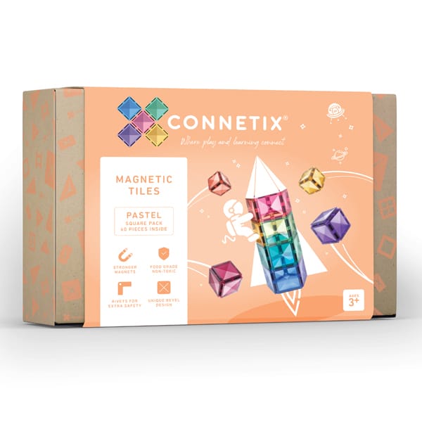 Connetix Tiles Pack de 40 carrés Pastel