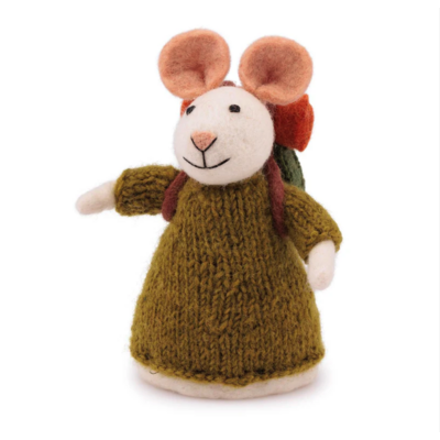 Souris de décoration Randonnée - En vacances !! en feutrine de laine - Sjaal met Verhaal2
