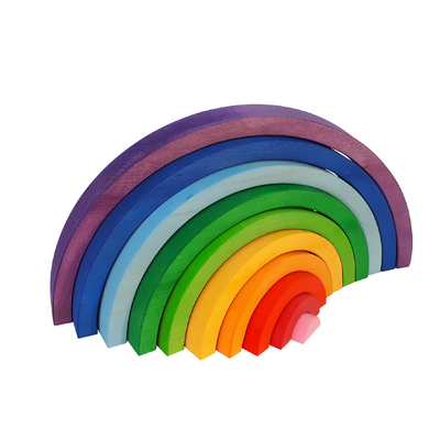 Bauspiel Arc-en-ciel en bois - 10 pièces - Chouchous.fr