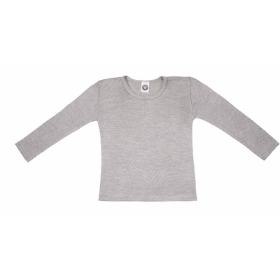 Cosilana T-shirt manches longues enfants Laine/soie gris chiné