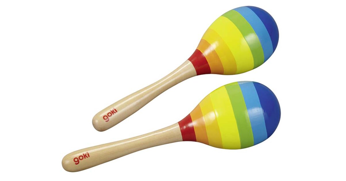Percussion Plus Double-Ended Wooden Maracas Orange & Natural | Mooloolaba Music