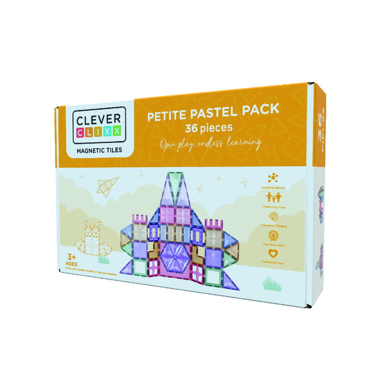 Cleverclixx Pack Pastel - Jeu magnétique 36 pièces