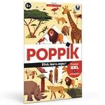 Poppik Poster pédagogique Savane + 42 autocollants 5-12 ans