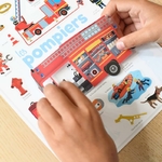 Poppik Mini poster Les Pompiers + 22 autocollants repositionnables 3-8 ans 2