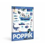 Poppik Mini Poster La mer + 26 autocollants repositionnables 3-8 ans