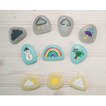 Météo Galets en pierre Yellow Door - Lot de 10