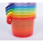 Tickit Ensemble de 6 seaux translucides colorés 22