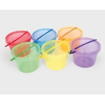 Tickit Ensemble de 6 seaux translucides colorés