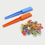 batons magnétiques et jetons loto colorés