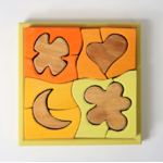 Jeu de construction puzzle formes jaune Grimm's6
