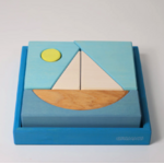 Jeu de construction puzzle Bateau bleu Grimms2