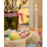 BumbuToys Figurine en bois pour couronne de célébration - Oeuf Rose3