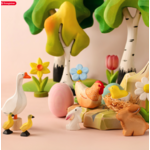 BumbuToys Figurine en bois pour couronne de célébration - Oeuf Rose4