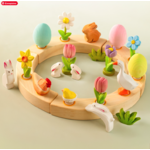 BumbuToys Figurine en bois pour couronne de célébration - Oeuf bleu2