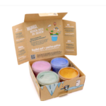 Neogrün Peinture aux doigts Mika - Vegan et avec Paillettes - Lot de 4 1