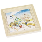 Puzzle en bois Les 4 saisons - 4 couches GOKI