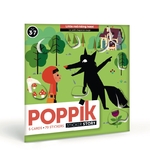 Poppik Mes cartes en stickers Petit Chaperon Rouge - 6 cartes 70 stickers