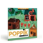 Poppik Mes cartes en stickers Trois Petits Cochons - 6 cartes 70 stickers
