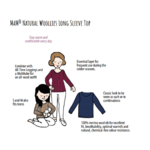 MaM T-shirt Femme manches longues en laine - coloris 2023