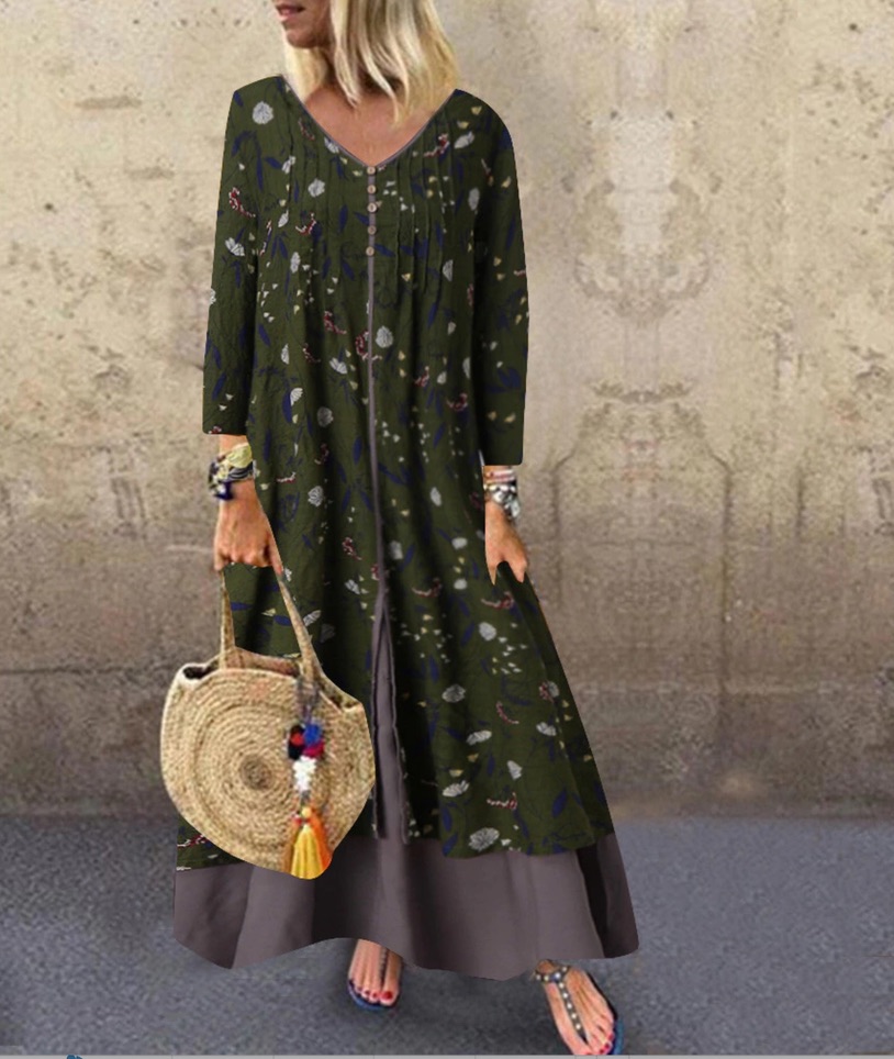 Robe Imprimée 2 En 1 Boho Boheme Chic DRESSL1709 Mony&ronyboho