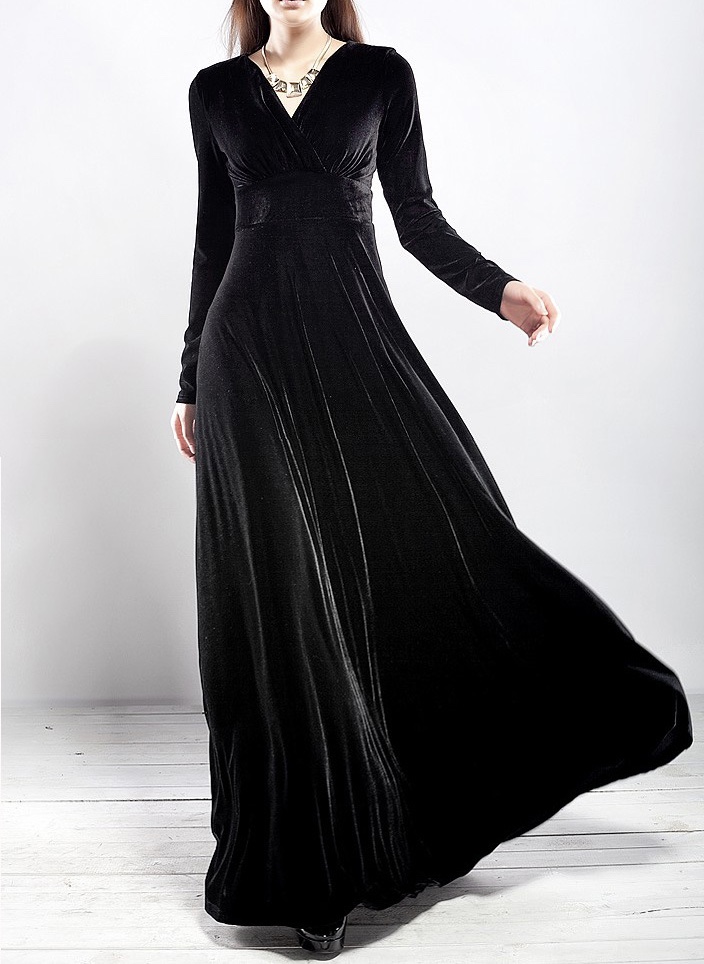 Robe en velour longue hot sale