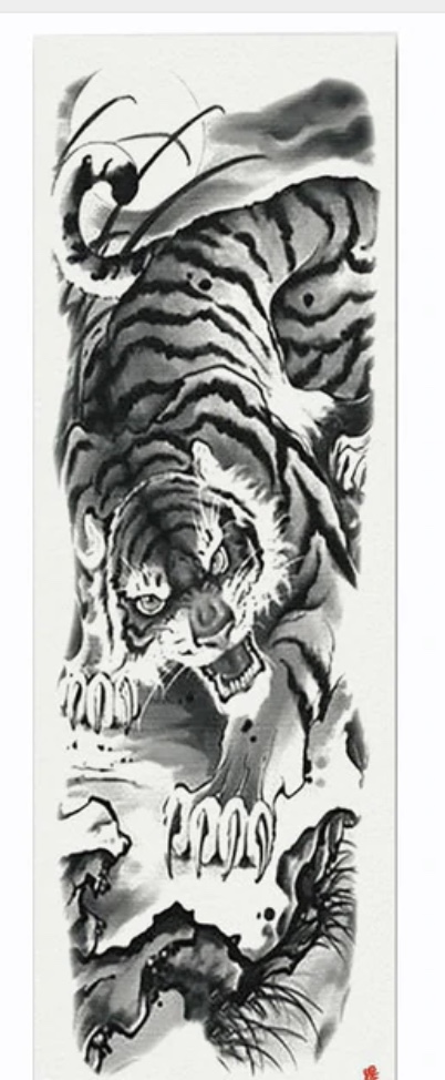 Tatouage temporaire tigre sleeve boho bohème chic TATTOO0367