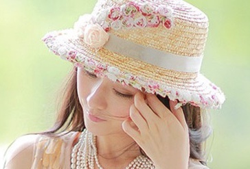 Chapeau paille fleurs boho bohème chic  HAT0051